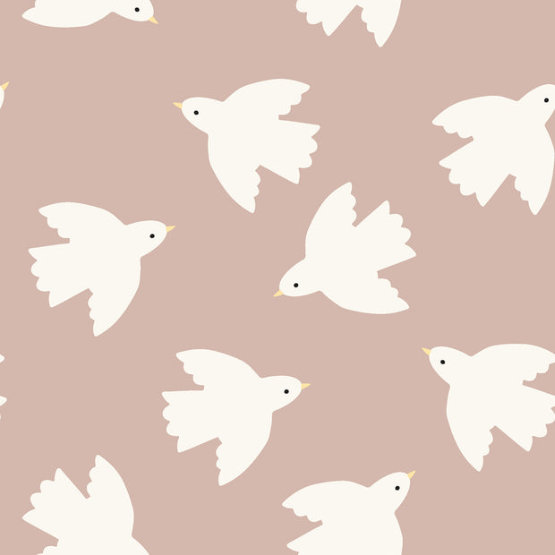 Aqua Protect (waterproof) fabric Birds Pink