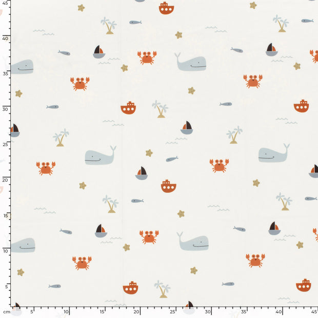 Swimwear Jersey UPF50 Recycled fabrik Wale Wollweiß