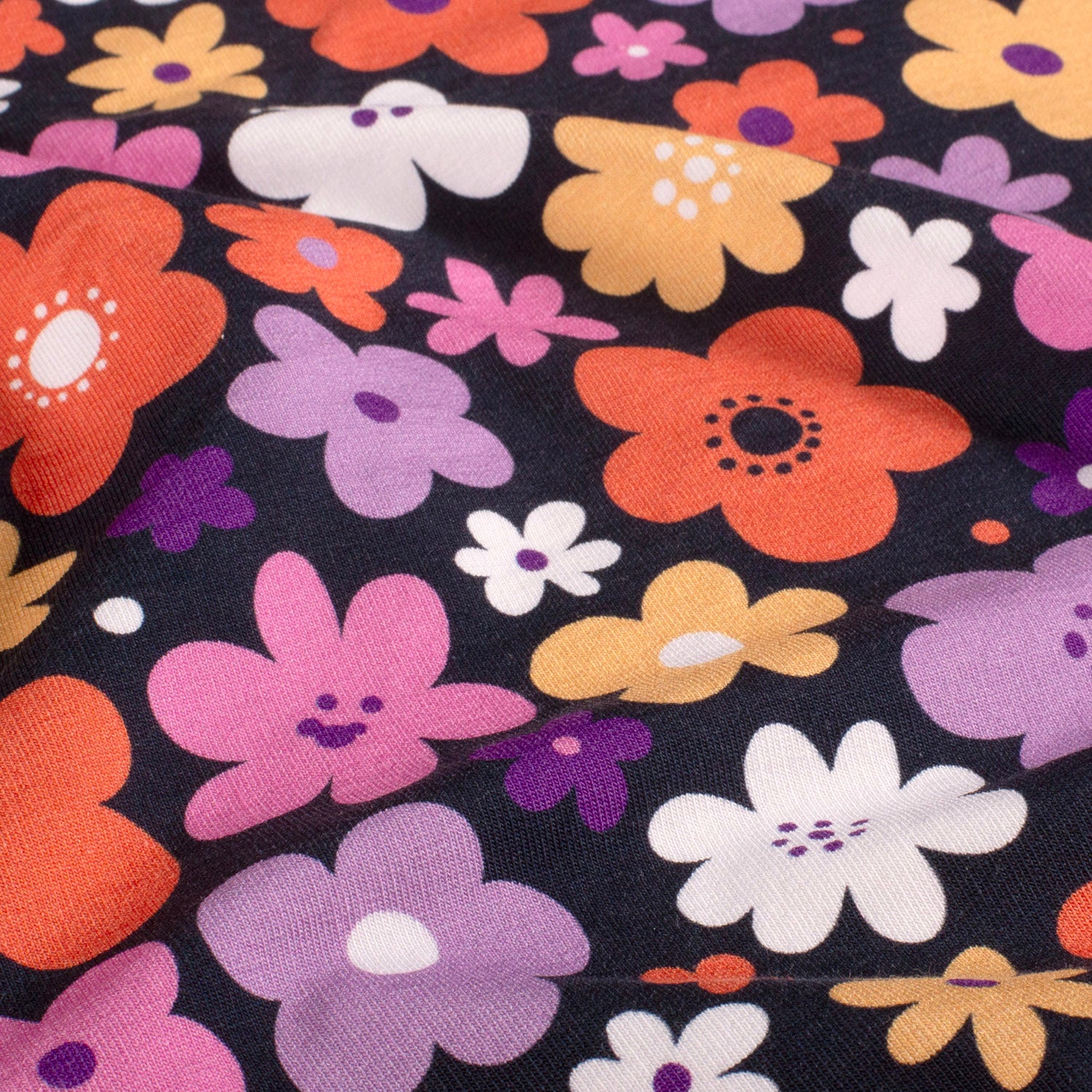 French Terry fabric Flowers Navy Wholesale fabrics Nooteboom