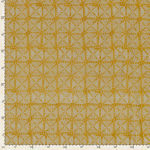 Voile fabric Abstract Oker