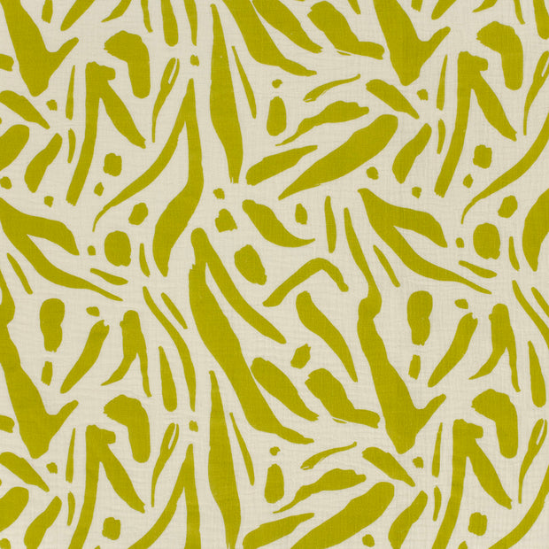 Double gaze tissu Vert Citron mat 