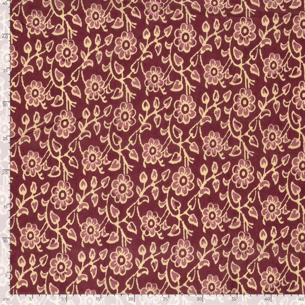 Voile fabrik Blumen Rot