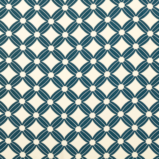 Viscose Poplin fabrik Blumen Petrol
