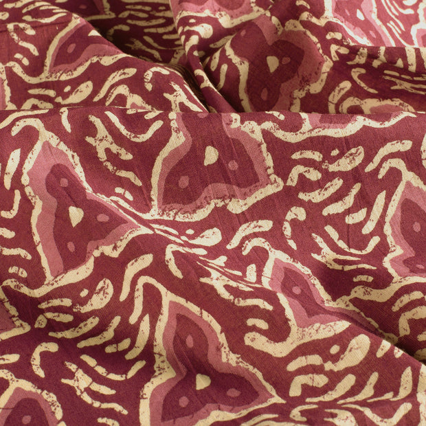 Voile fabric Abstract Red