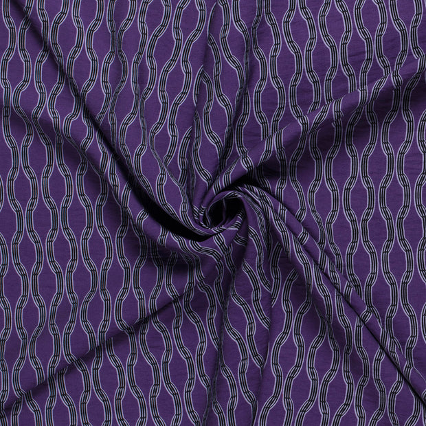 Viscose Nylon Crepe stof Magenta bedrukt 