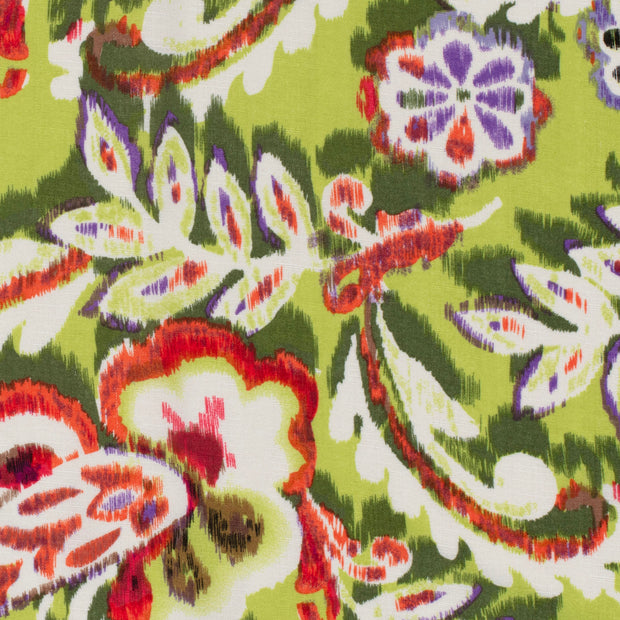Polyester Bubble stof Bloemen Limoen Groen