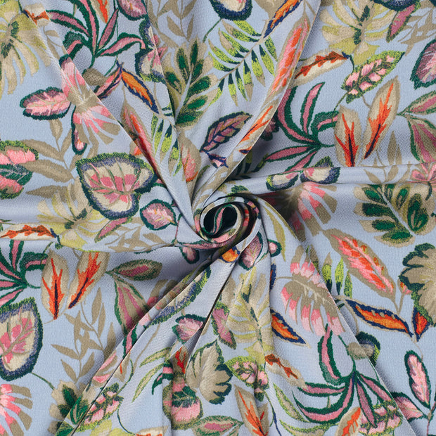 Polyester Bubble tela Azul claro estampado 