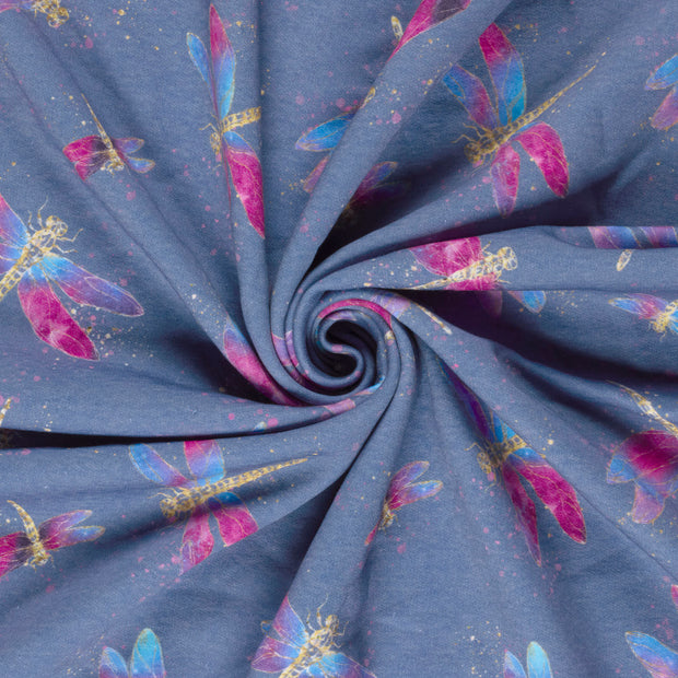 Jogging fabric Steel Blue digital printed 