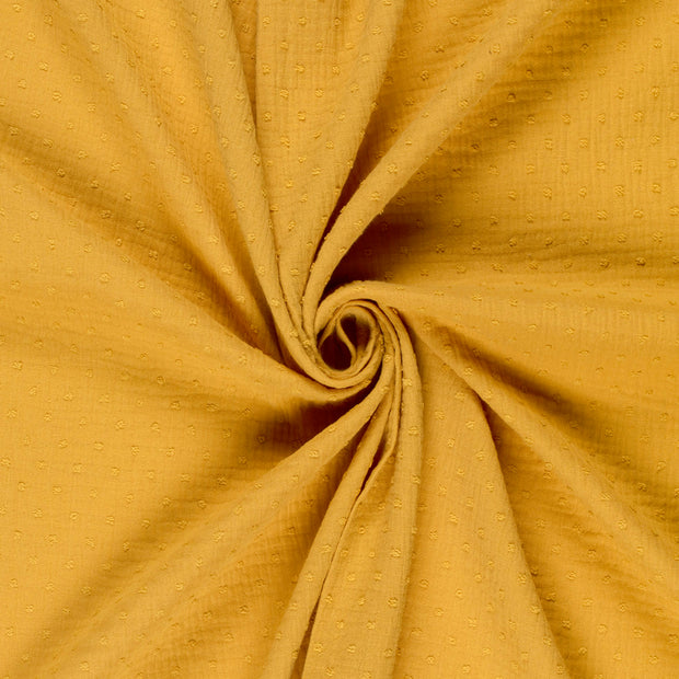 Muslin fabric Oker dobby 