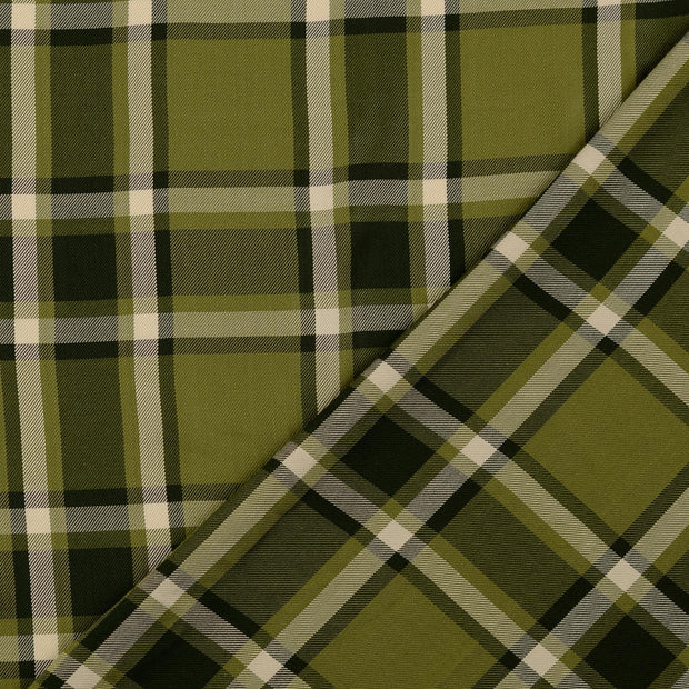 Viscose Poplin fabrik Olivgrün garngefärbt 