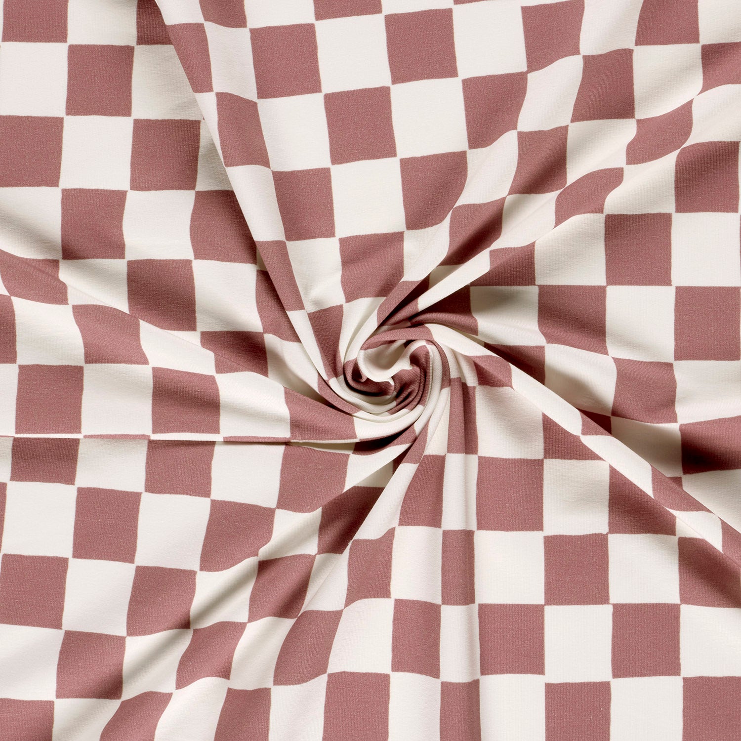 French Terry GOTS organic fabric Checks Lila | Wholesale fabrics