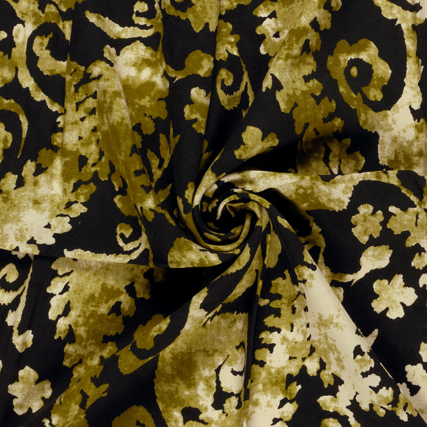Viscosa Twill tela Verde caqui estampado 