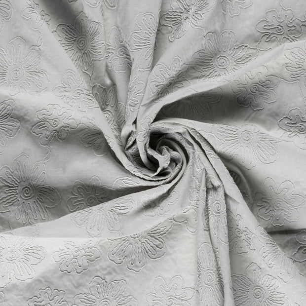  fabric Light Grey embroidered 