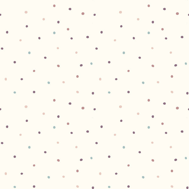 Cotton Jersey fabric Dots Off White