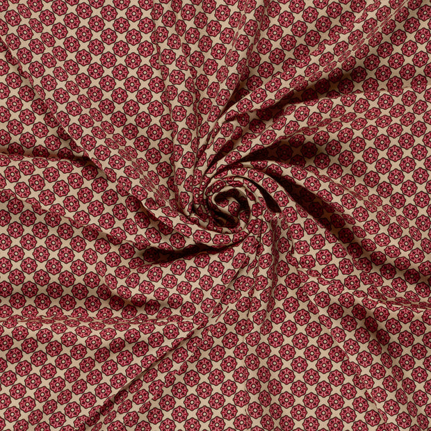 Viscose Satin tissu Framboise imprimé 