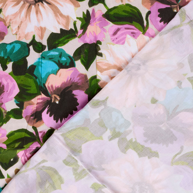 Viscose Satin fabric Flowers digital printed 