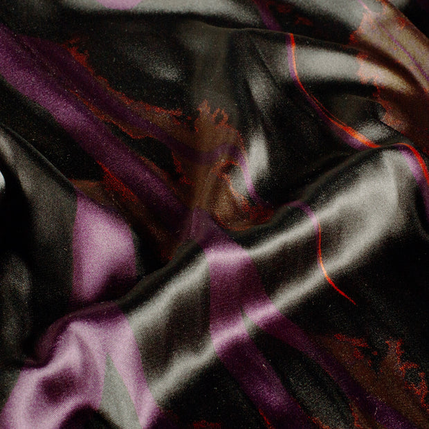 Satén tela Abstracto Aubergine