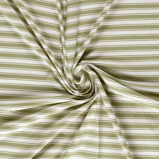 Jersey fabric Olive Green printed 