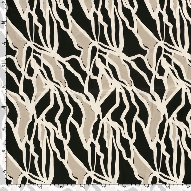 Satén Duchesse tela Abstracto Negro