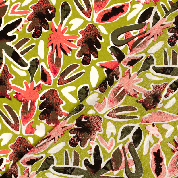Borken Crepe stof Abstract bedrukt 