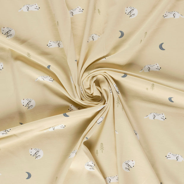 Jersey fabric Beige printed 