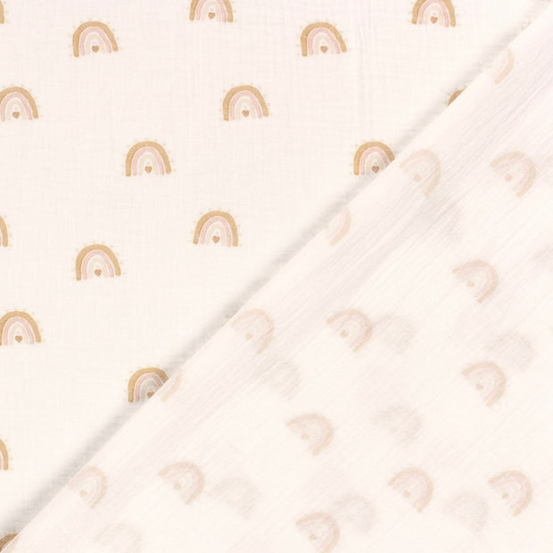 Muslin fabric Rainbow digital printed 