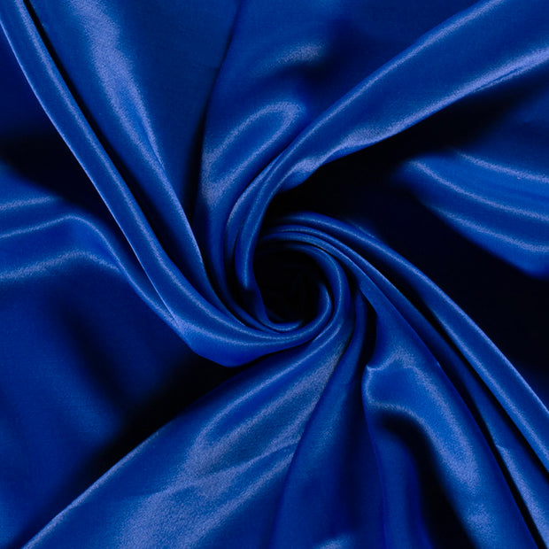 Viscose Satijn stof Effen Kobalt