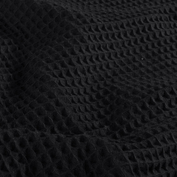 Waffle piqué fabric Unicolour Black