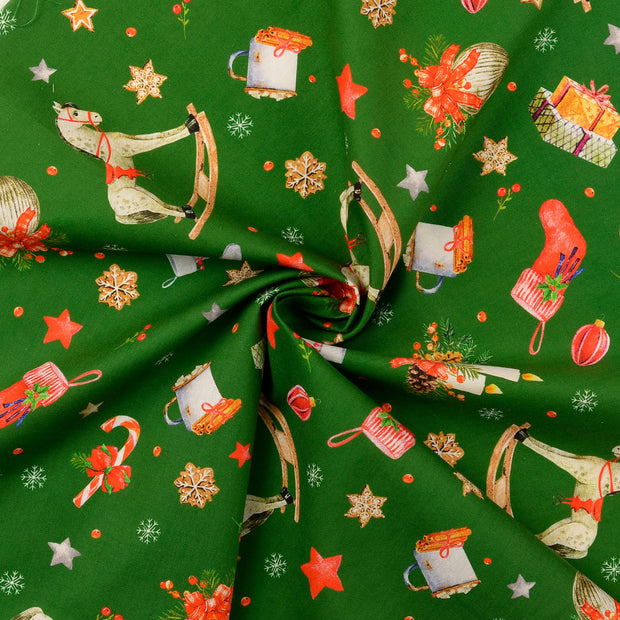 Cotton Poplin fabric Green 