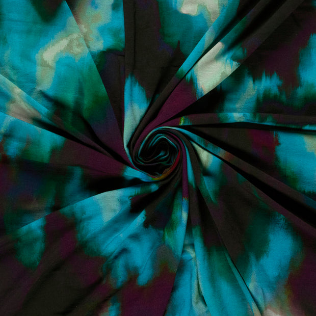 Viscose Vortex Jersey stof Donker groen digitaal bedrukt 