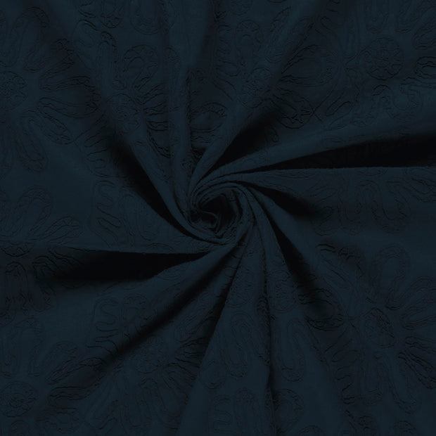 Popeline de Coton tissu Bleu Marine 
