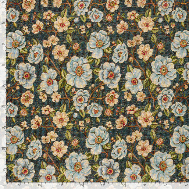 Gobeline fabrik Blumen Indigoblau