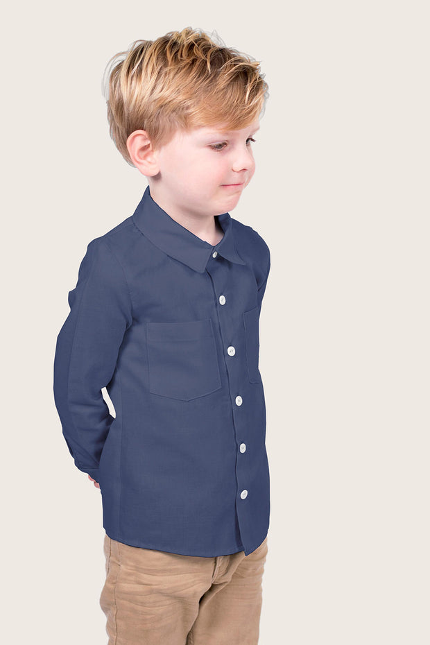 Viscose Poplin stof Effen Indigo