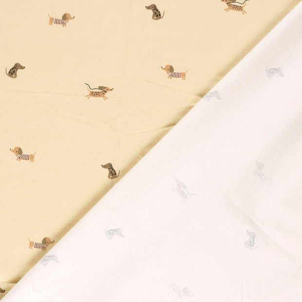 Jersey tissu chiens imprimé 