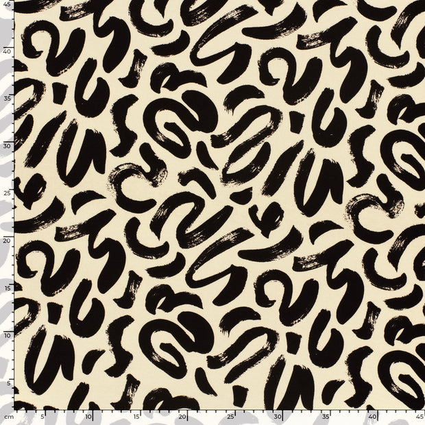 Viscose Vortex Jersey fabrik Abstrakt Beige