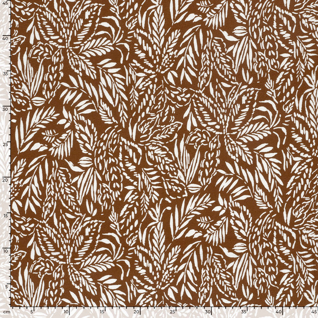 Viscose Nylon Crepe tela Hojas Marrón