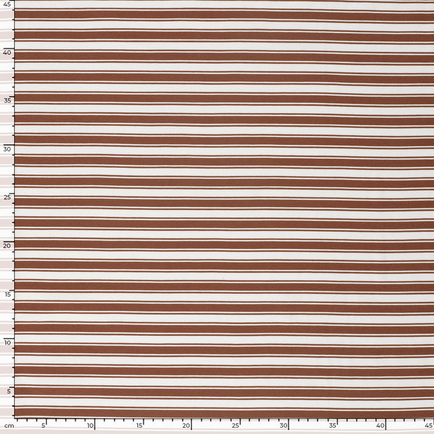 Jersey tissu rayures Vieux rose
