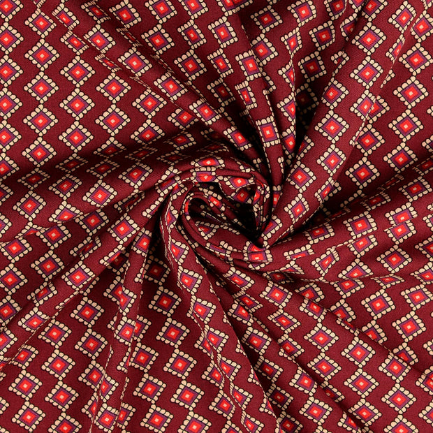 Viscose Twill fabrik Bordeauxrot 