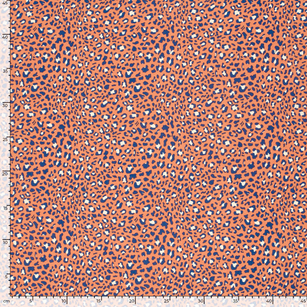 Popeline de Viscose tissu léopards Coral
