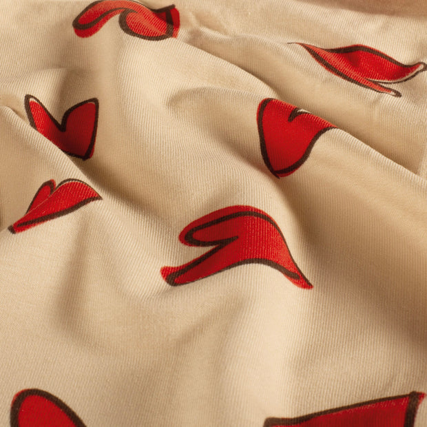 French Terry fabrik Herzen Beige