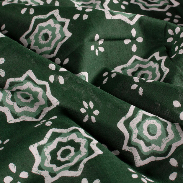 Voile fabric Abstract Dark Green