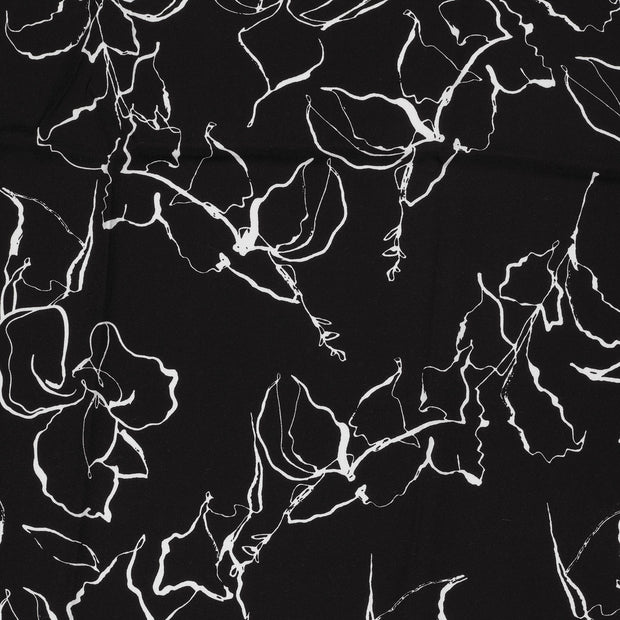 Viscose Twill fabric Black matte 