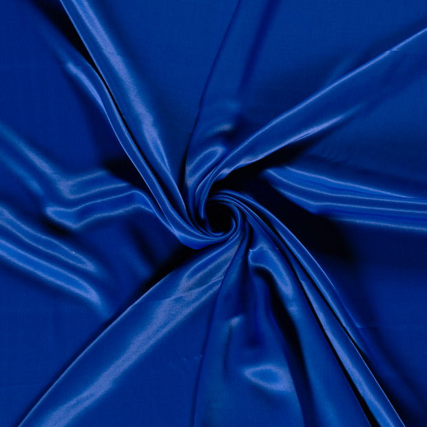 Viscose Satijn stof Kobalt 