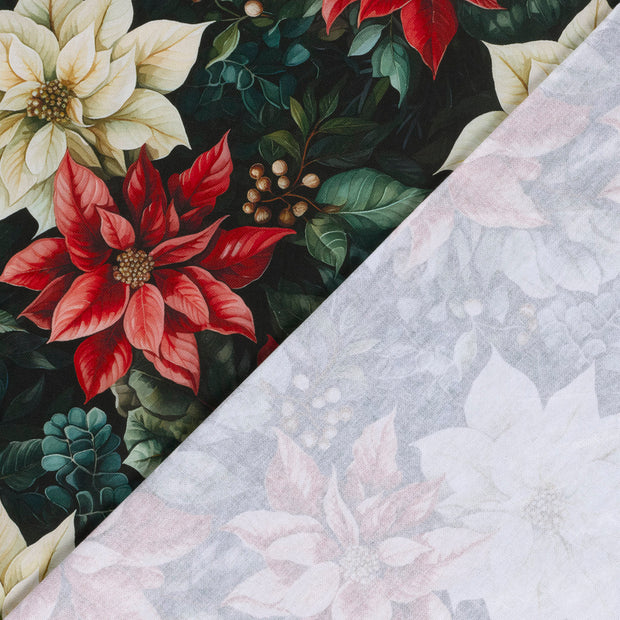 Panama fabric Flowers digital printed 