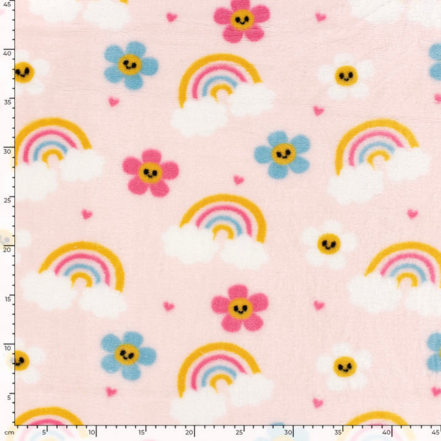 Coral Fleece tela Arcoíris Rosa