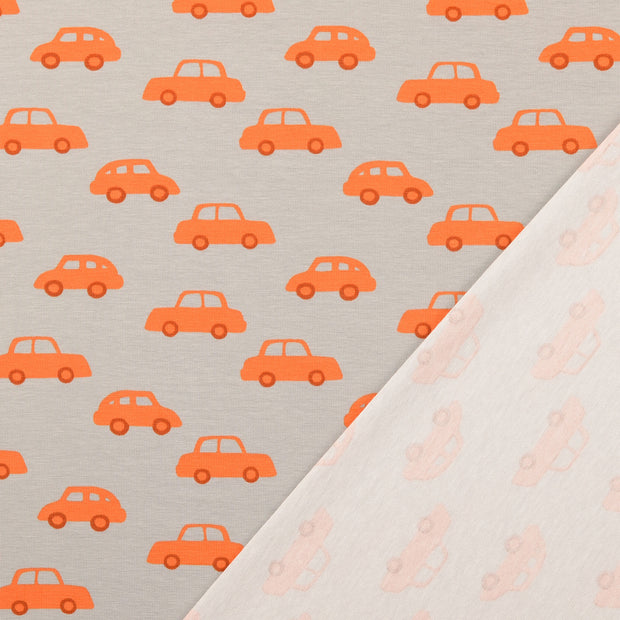 Jersey tissu Gris imprimé 