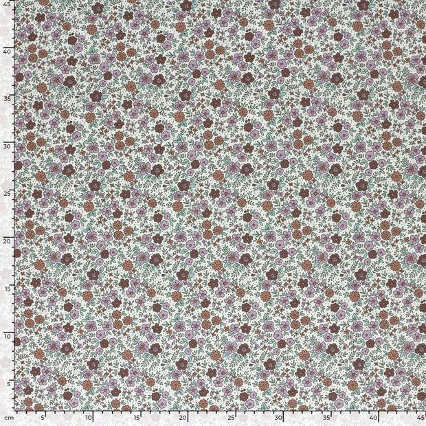 Jersey fabric Flowers Off White