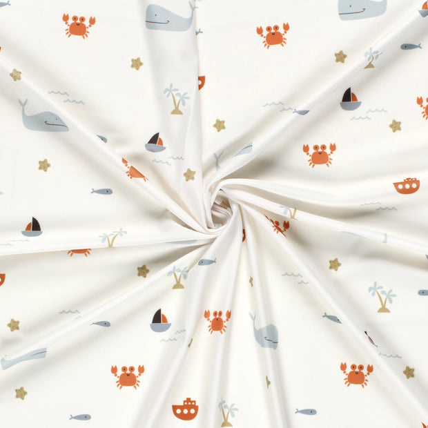 Swimwear Jersey UPF50 Recycled fabrik Wollweiß digital bedruckt 