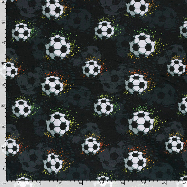 French Terry fabrik Fußball Schwarz