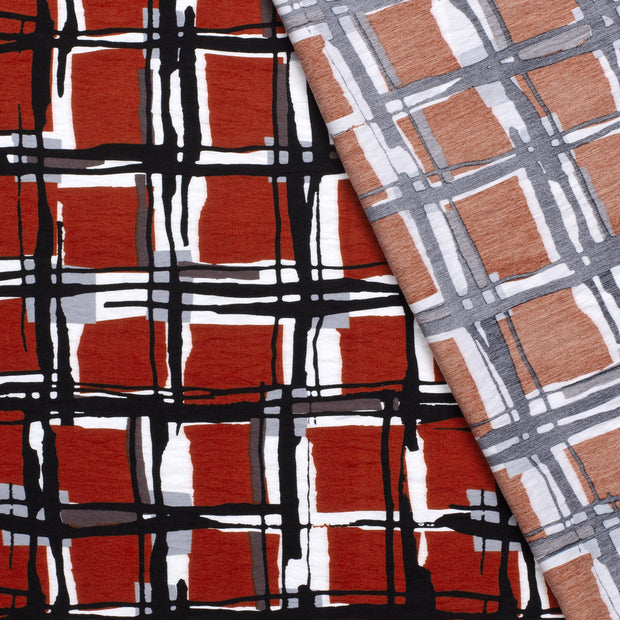 Viscose Nylon Crepe fabric Checks printed 